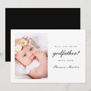Invitación Sencilla y elegante foto de propuesta de padrino e