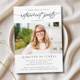 Invitación Sencilla y elegante foto del Fiesta de retiro de g
