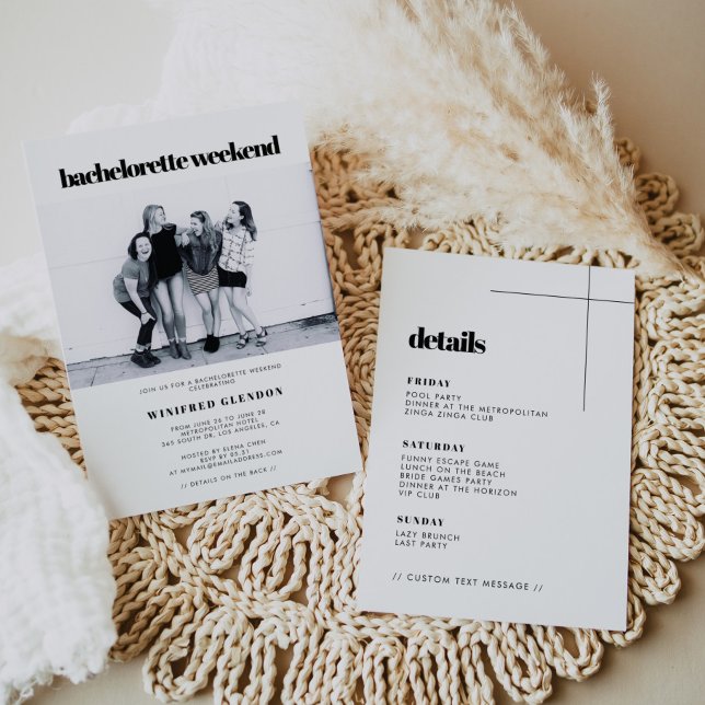 Invitación Sencilla y elegante moda soltera foto del fin de s (Subido por el creador)