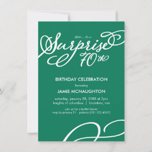 Invitación Sencilla y elegante sorpresa 70 cumpleaños