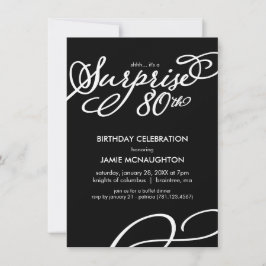 Invitación Sencilla y elegante sorpresa 80 cumpleaños