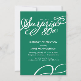 Invitación Sencilla y elegante sorpresa 80 cumpleaños