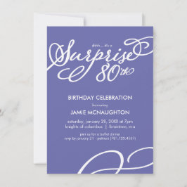 Invitación Sencilla y elegante sorpresa 80 cumpleaños