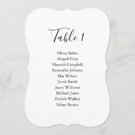 Invitación Sencilla y elegante tabla de asientos en blanco y 
