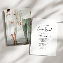 Sencilla y moderna foto de revelación del sexo del