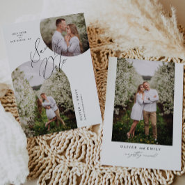 Invitación Sencilla y moderna foto en círculo de arco Guardar