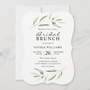Invitación Sencilla y moderna vegetación Leaf Bridal Shower B