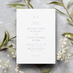 Invitación Sencilla y turbia boda azul elegante<br><div class="desc">Una invitación a la boda Dusty Blue Elegant con tipografía clásica. Perfecto para un boda clásico,  donde elementos tradicionales se combinan con detalles modernos para crear la combinación perfecta de elegancia intemporal. Haga clic en el botón de edición para personalizar de este diseño.</div>