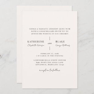 Invitación Sencillamente Boda moderno de champán