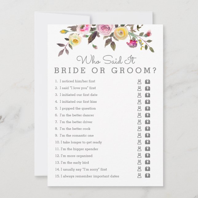 Invitación Sencillamente Bonito Bridal Shower Que Dijo Cartas (Anverso)