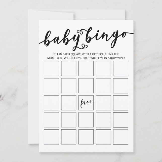 Invitación Sencillamente elegante Bingo Baby Shower (Anverso)