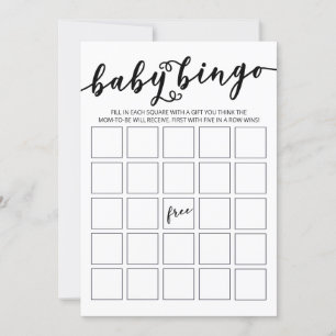 Invitación Sencillamente elegante Bingo Baby Shower