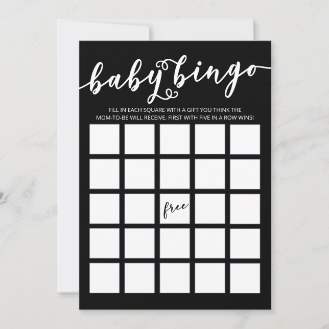 Invitación Sencillamente elegante Bingo Baby Shower (Anverso)