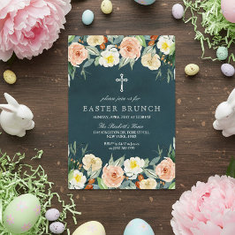 Invitación Sencillamente Elegante Brunch Floral De Pascua