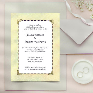 Invitación Sencillamente Elegante Ensayo De Boda Cena