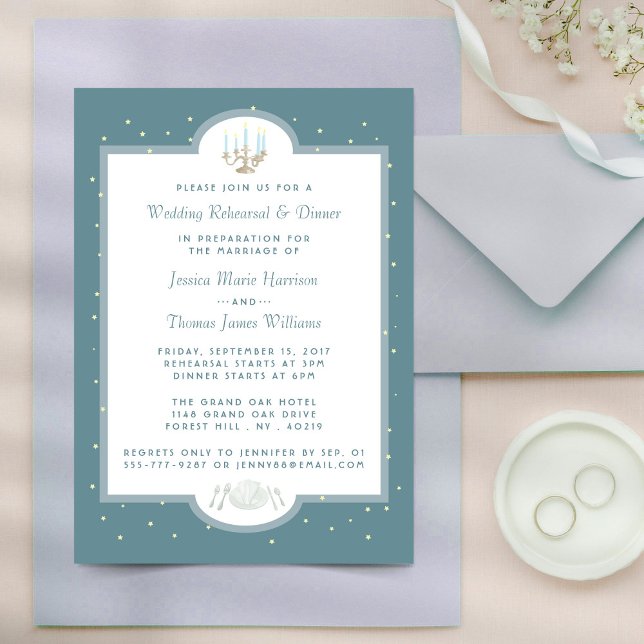 Invitación Sencillamente Elegante ensayo de bodas y cenas inv (Subido por el creador)