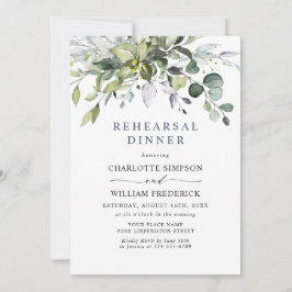 Invitación Sencillamente Elegante Eucalyptus REHEARSAL CENNER