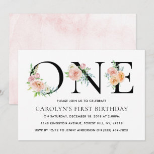 Invitación Sencillamente elegante floral UN Fiesta de cumplea