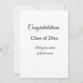 Invitación Sencillas felicitaciones por graduación mínima aña