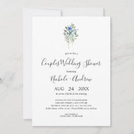 Invitación Sencillas parejas de flores silvestres azules duch