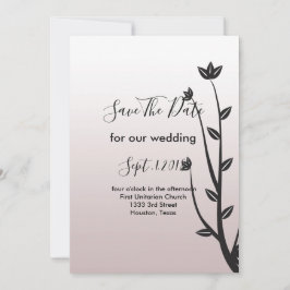 Invitación Sencillas y elegantes hojas modernas salvan la fec