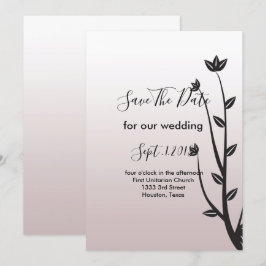 Invitación Sencillas y elegantes hojas modernas salvan la fec