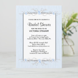 Invitación Sencillez azul ducha de novia