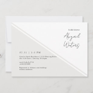 Invitación Sencillez de crema contemporánea ducha de novia