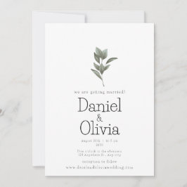 Invitación Sencillez serena: Boda floral blanco y verde