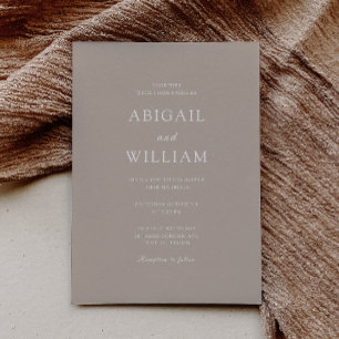 Invitación Sencillez y Elegancia Moderna Boda en Beige Pálido