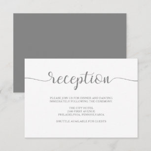 Invitación Sencillez y Elegancia   Recepción Minimalista Gris