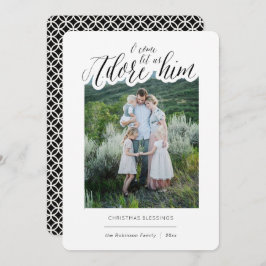 Invitación Sencillo Adore Religioso Him Navidades Card