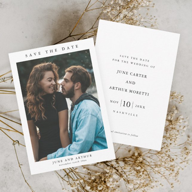 Invitación Sencillo Ahorro de Fecha de Boda con Foto (Subido por el creador)