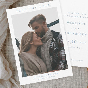 Invitación Sencillo Ahorro de Fecha de Boda con Foto