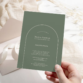 Invitación Sencillo Arco Boho Verde Salvia Despedida de Solte