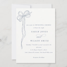 Invitación Sencillo Arco de Novia Azul Oscuro Minimalista Coq