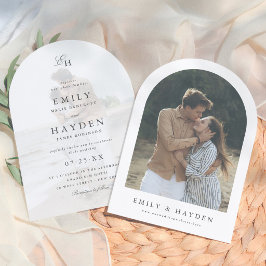 Invitación Sencillo Arco Minimalista Boho Boda Foto