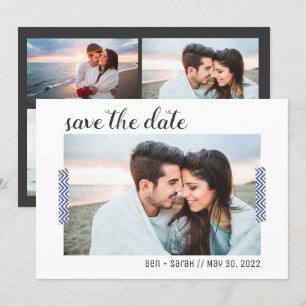 Invitación Sencillo Aviso de Fecha de Boda con Foto
