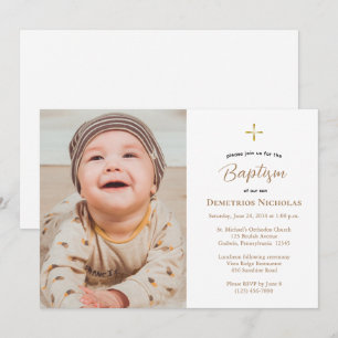 Invitación Sencillo Bautizo Cristiano Ortodoxo Foto