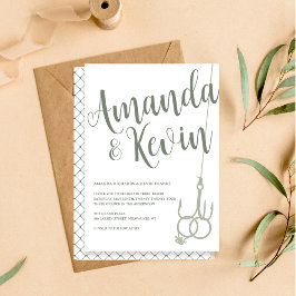 Invitación Sencillo Boda de anzuelo de pesca Anillos Sage Mos