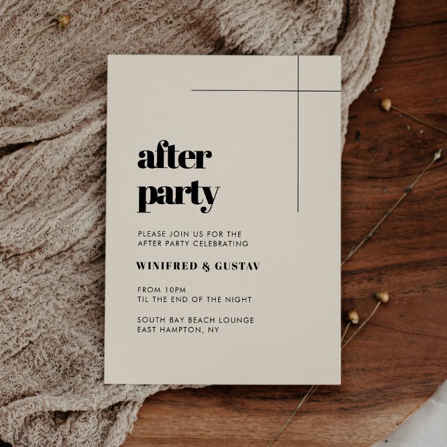 Invitación Sencillo boda elegante y moda tras fiesta (Subido por el creador)