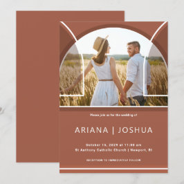 Invitación Sencillo Boda fotográfico de Terracotta Arch