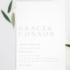 Invitación Sencillo Boda minimalista elegante de estilo moder