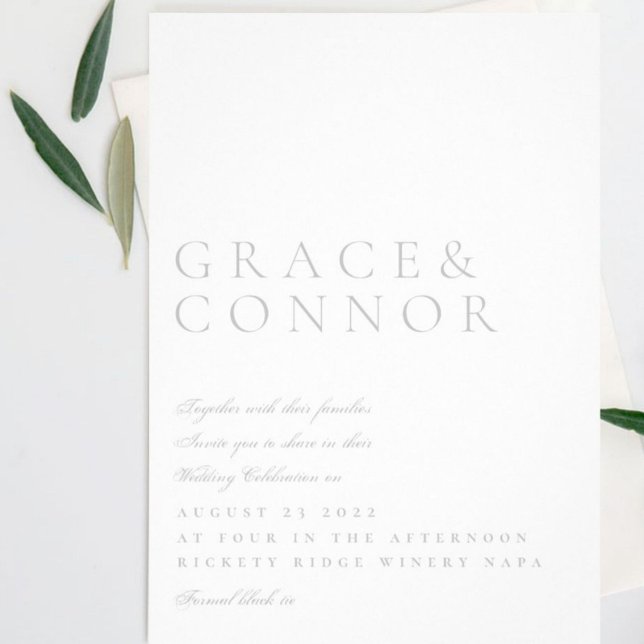 Invitación Sencillo Boda minimalista elegante de estilo moder (Subido por el creador)