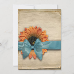 Invitación Sencillo Boda orgánico natural de girasol