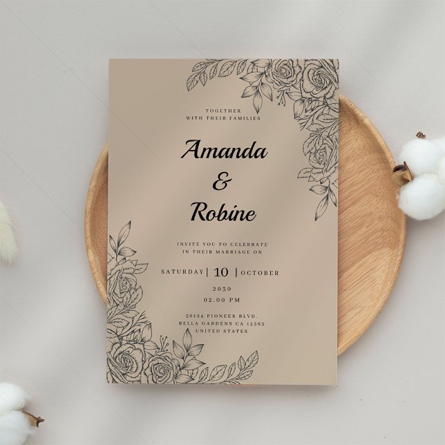 Invitación Sencillo Boda Rústico Elegante Moderno (Subido por el creador)