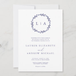 Invitación Sencillo Boda Rústico Morado Moderno de Verdor