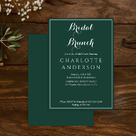 Invitación Sencillo Brunch de Novias Verde Elegante