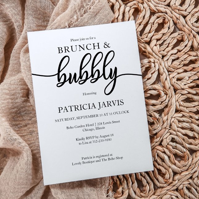 Invitación Sencillo Brunch Elegante Y Ducha Bridal (Subido por el creador)