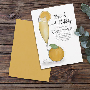 Invitación Sencillo Brunch y espumoso champagne ducha de novi